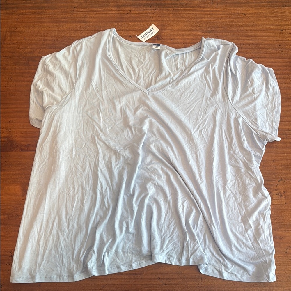 Old Navy Asymmetrical White Short Sleeve Tee